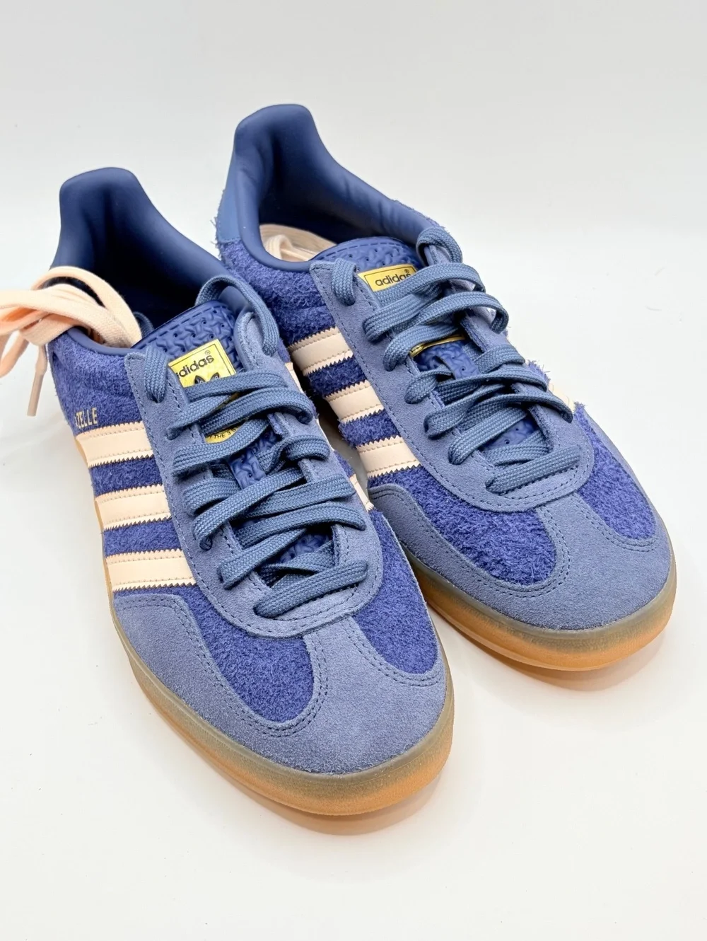 Adidas Gazelle Indoor Sneakers Blue and Peach Size 9 US